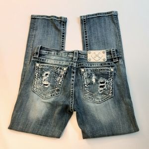 Miss Me Straight Leg Distressed Jeans Size 29